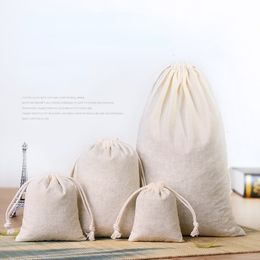 Emballage cadeau 10pcs sacs en coton cordon pochette boîte emballage lin bijoux affichage noël mariage sac toile de jute sac bricolage 221108