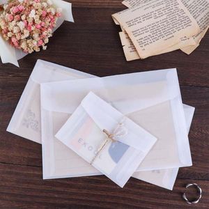 Geschenkwikkeling 10 stcs Creativiteit Minimalistische transparante envelop -diy kaarten Paper enveloppen Set bruiloft Uitnodiging Postkaart vintage brief