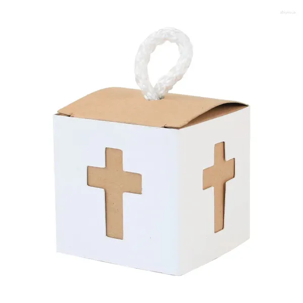 Cadeau cadeau 10pcs Crossing Candy Dragee Angel Heart Box Baby Shower Baptême Anniversaire Première Communion Baptême Décoration de mariage
