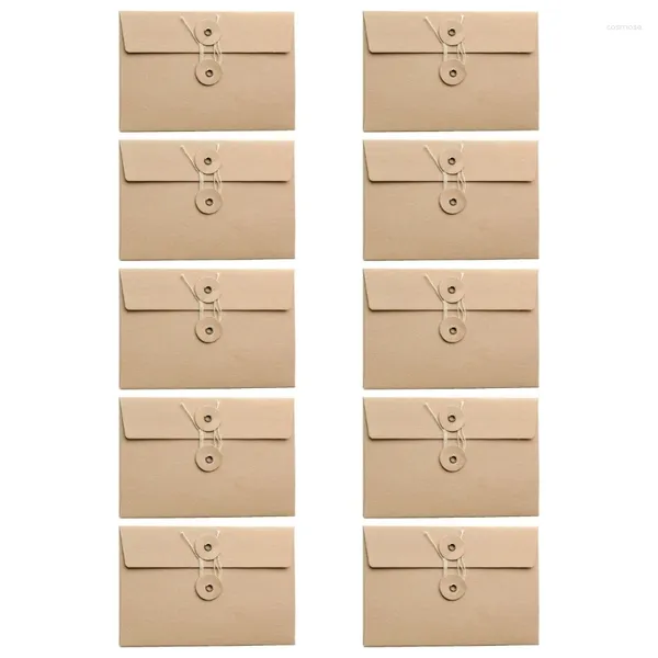 Enveloppe-cadeau 10pcs Enveloppes de papier durable avec une chaîne de bouton idéale pour les notes de remerciement et les invitations Organisateurs de lettres de document