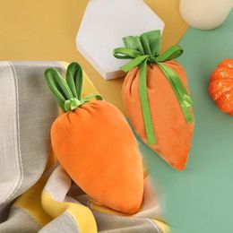 Envoltura de regalo 10pcs Pascua creativa creativa de zanahoria joya de terciopelo joyas reutilizables con cordón lindo