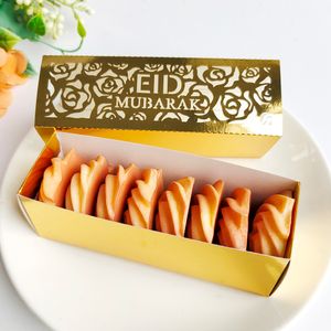 Geschenkwikkeling 10 stcs Eid Mubarak Geschenkdoos Hollow Gold Ramadan Candy Cookie Boxes Eid Gift Packing For Kids Eid Mubarak Decoratie Moslim 230331