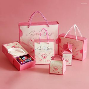 Emballage cadeau 10 pièces Flamingo Portable bonbons papier emballage boîte gâteau chocolat biscuits faveurs de mariage fournitures de fête