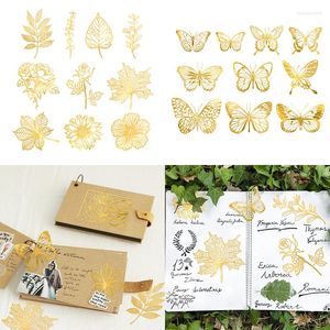 Emballage cadeau 10 Pcs Doré Creux Dentelle Papier Histoire Romantique Série Lune Fleur Papillon PET Autocollants Pour Scrapbook Journal Artisanat Carte