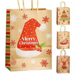 Envoltura de regalo 10 unids Goodie Kraft Bolsas de papel Favor de fiesta Rellenos de medias navideñas para regalos Suministros de dulces