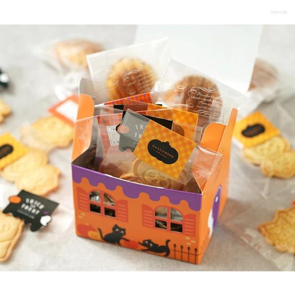 Emballage cadeau 10pcs Halloween House Candy Box Emballage Fête de Pâques pour invité Cookie Portable