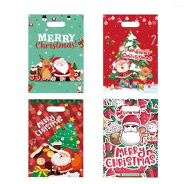 Cadeau cadeau 10pcs joyeux sac de Noël rouge père Noël arbre de Noël joyeux sacs de bonbons pour fournitures de fête de bricolage