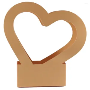 Emballage cadeau 10pcs Coeur Fonction de coeur Portable Boîte de fleurs Paper Emballage en papier pour décor de fête de mariage Étui à main