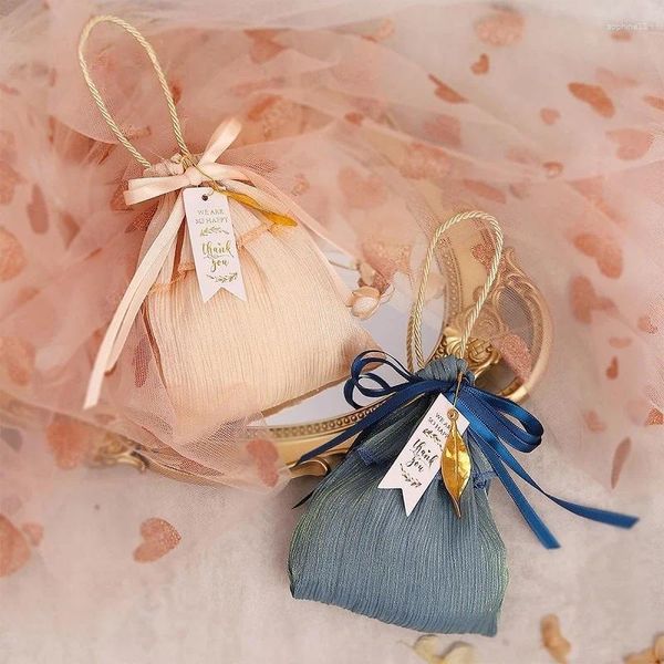Cadeau cadeau 10pcs glace froissé stockage cordon sac de mariage fête d'anniversaire biscuits sacs de bonbons bijoux pochettes enfant