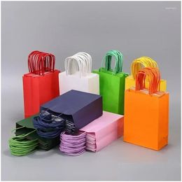 Enveloppe cadeau 10pcs Kraft Paper Candy Sac colorés sacs à main