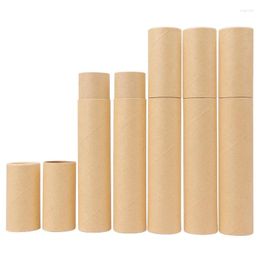 Geschenkomschakeling 10 stks Kraft Paper Tube Creative Handmade DIY Picture Cilinder Packaging Can Wine Bottle Pencil