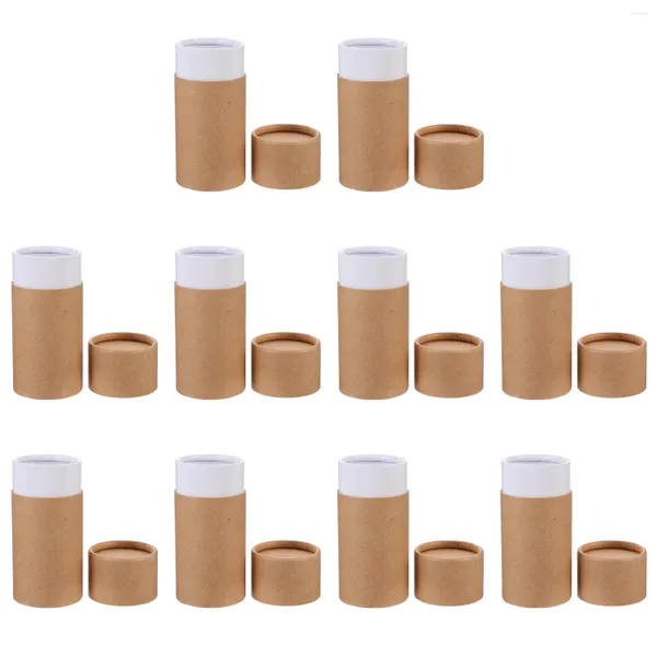 Emballage cadeau 10 pièces Kraft Tubes enfants déodorant rond papier carton Tube rouleau bouteille boîte