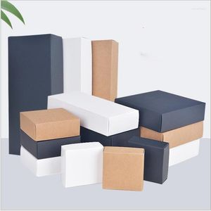 Cadeau cadeau 10pcs grande boîte avec couvercle boîtes de papier pour l'emballage kraft carton emballage de savon à la main noir blanc