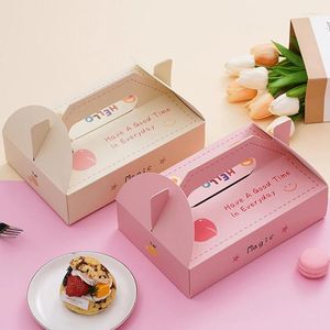Enveloppe-cadeau 10pcs / lot Cartoon Fruit Cupcake Box Makaron Mousse d'emballage Gâteau Disposable Dessert Party Boxes