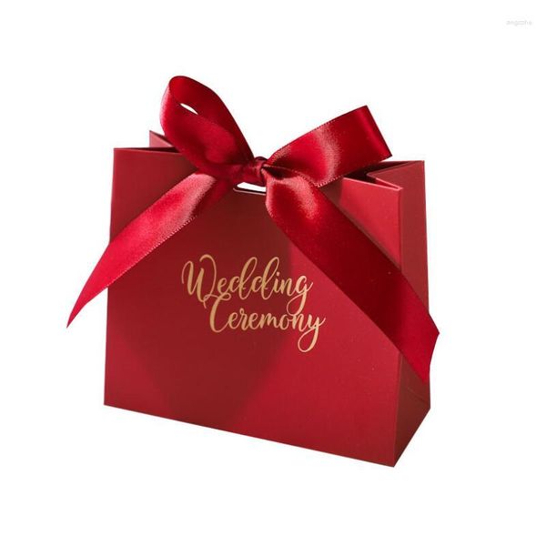 Cadeau cadeau 10pcs / lot créatif romantique boîte de bonbons de mariage papier dur pliant européen 14x6x12cm