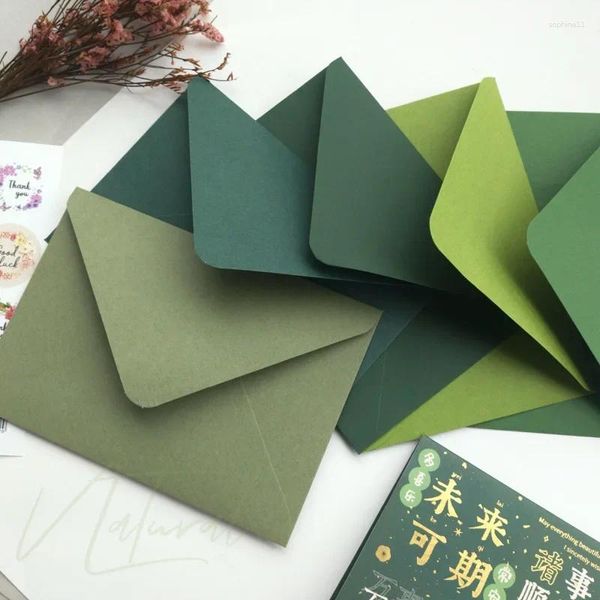 Enveloppe cadeau 10pcs / lot Green Series Europe Enveloppe 16x12cm Invitations de haute qualité Cartes postales pour les lettres de mariage Box Box Packaging