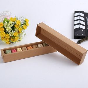 Cadeau cadeau 10pcs / lot macarons boîte gâteau chocolat muffin biscuits boîtes 24 4,5 4 cm kraft papier conteneur événement fête fournitures décembre