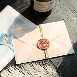 Emballage cadeau 10 pcs/lot enveloppes en papier d'acide sulfurique Semi-transparent pour bricolage carte postale Invitation de mariage autocollant de cire à cacheter