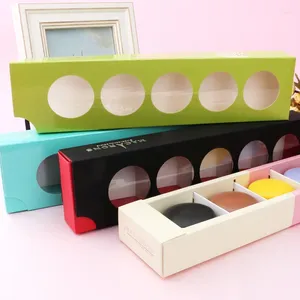 Geschenkwikkeling 10 stcs/Lotmacarons Box Cookie -pakket Bakken Kleine cake voor chocolade DIY Opslag Biscuit Papierdecoratie