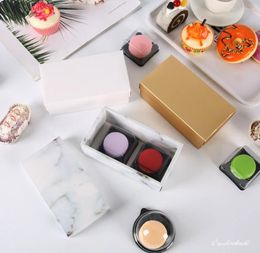 Cadeau cadeau 10pcs Macaron Emballage Boxe pour Macarons Dessert Biscuit Candy Cake Boîte avec fenêtre Papier Emballage Case