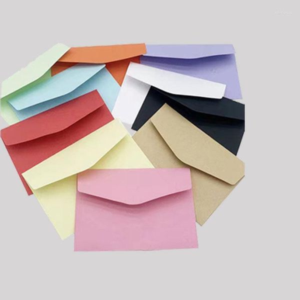 Papel de regalo 10 piezas Mini color sólido sobre pequeño juego de tarjetas de membresía invitación almacenamiento de negocios