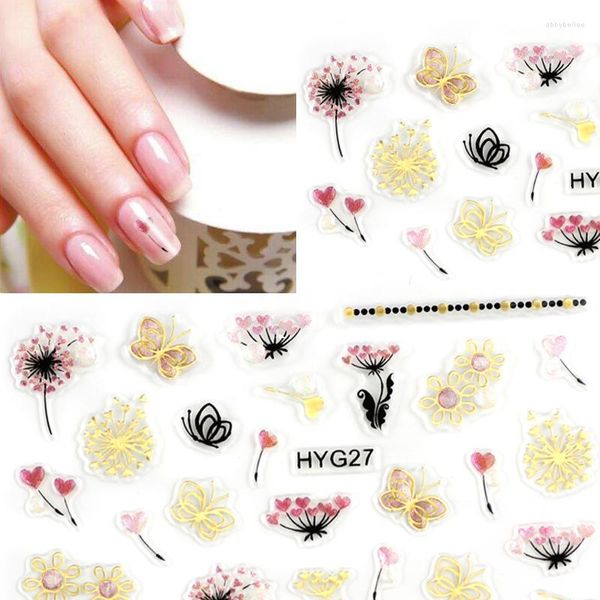 Cadeau Wrap 10pcs Nail Art Water Slide Transfert Décalcomanies Éléments décoratifs Autocollants Lettres noires Sexy Girl Décoration