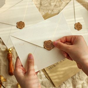 Paquete de 10 unidades de papel de regalo, sobres de papel Beige, papelería con letras de amor geométricas Vintage