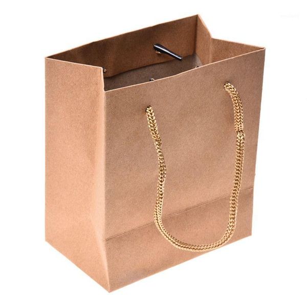 Emballage cadeau 10pcs sacs de transport de sac de fête de bijoux en papier - Brown1