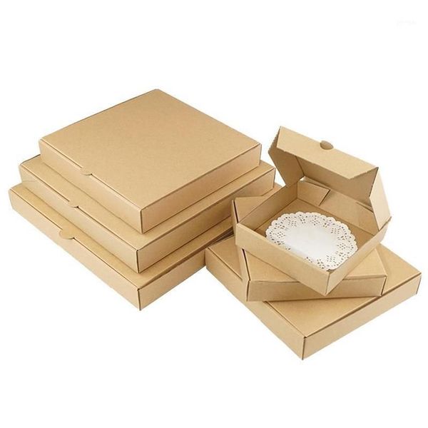 Cadeau cadeau 10pcs boîte à pizza papier kraft pizza prend en charge la taille personnalisée et l'impression 1192H