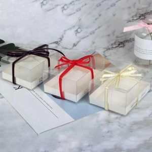 Cadeau cadeau 10pcs boîtes de mousse de gâteau transparentes portables emballage dessert conteneur boîte de cupcake fête d'anniversaire