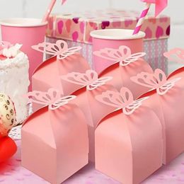 Emballage cadeau 10 pièces violet rose papillon boîtes de faveur fille bébé douche boîte à bonbons décoration fête anniversaire mariage petit