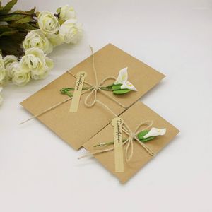 Geschenkomschakeling 10 stks retro envelop handmatige ansichtkaart DIY Art Card Dry Flower Degraduation