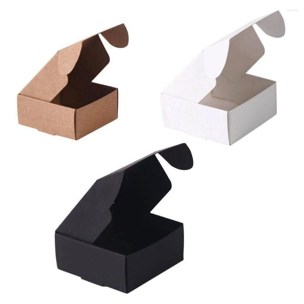 Envoltura de regalo 10pcs vende cajas de kraft de bricolaje blanco/marrón/papel negro caja pequeña caja de jabón