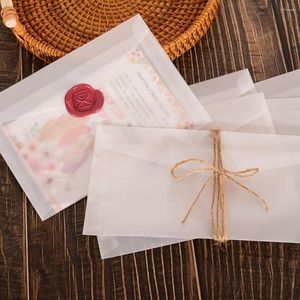 Geschenkomschakeling 10 stcs Semi-transparante papieren enveloppen Vintage Letter Blanco Envelop voor bruiloft uitnodiging Pakpakket Postkaart opslag