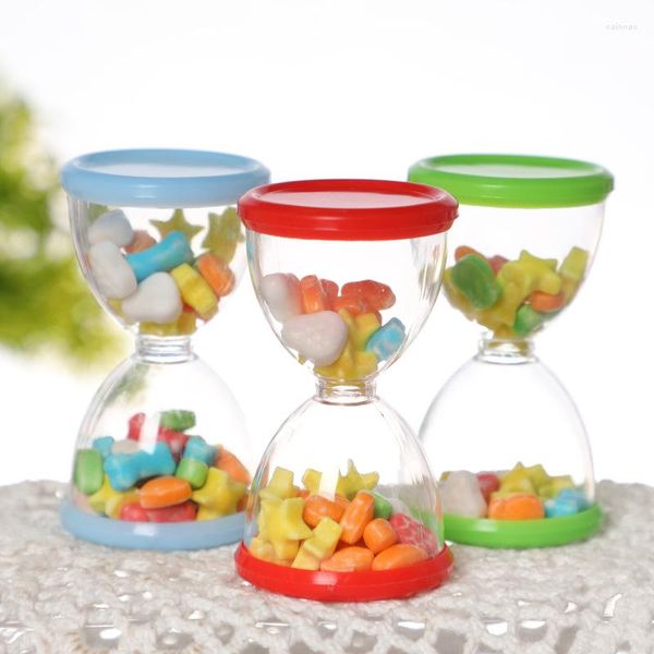 Emballage cadeau 10 pièces/ensemble créatif sable horloge en forme de boîte à bonbons mignon en plastique Transparent Snack conteneur de stockage pour la fête de mariage