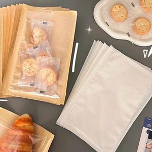 Enveloppe-cadeau 10pcs / Set Kraft Paper Sac Candy Cookie Biscuit fait à la main Sac à biscuit Santa Présents de Noël Année Emballage Emballage