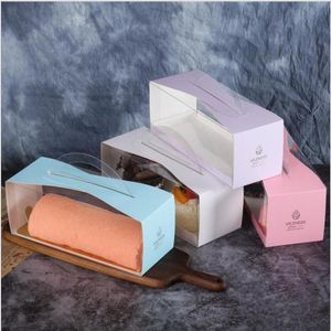 Gift Wrap 10 stuks set Lange Transparante Draagbare Cake Roll Verpakking DIY Bakken Verjaardag Voor Evenement Feestartikelen291x