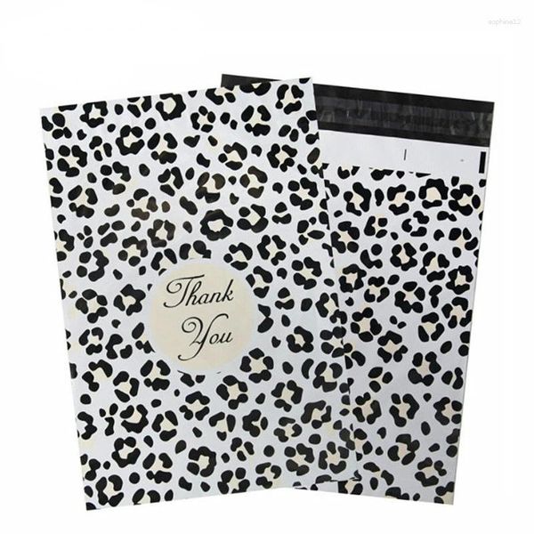 Envoltura de regalo 10pcs sexy leopardo poly mailer adhesivo envoltura bolso de mensajería de la dama de la dama vestida camiseta boda x masa box bolsas