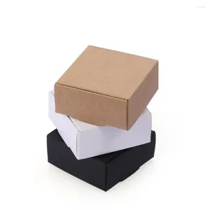 Enveloppe-cadeau 10pcs Small Kraft Paper Emballage Square Bott Bott