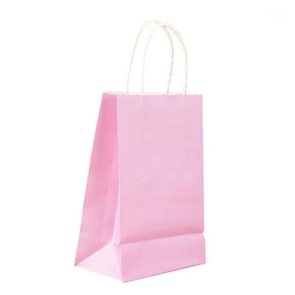 Emballage cadeau 10 pièces petits sacs de fête en papier sac avec poignées recyclable mariage anniversaire paquet emballage fournitures Black1