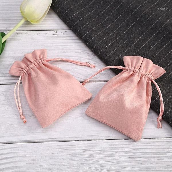 Emballage cadeau 10 pièces daim tissu bijoux sac à cordon mariage bonbons pochettes d'emballage fête de noël décor perles cosmétiques sacs de rangement