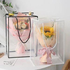 Cadeau cadeau 10pcs sac transparent fleurs bouquet sacs portable fête de mariage de poche pour invité baby shower fournitures d'anniversaire