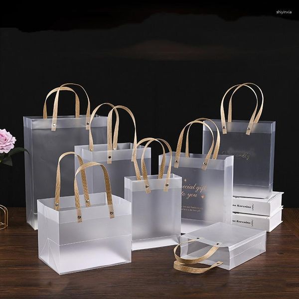 Emballage cadeau 10 pièces sacs transparents pour mariage fête d'anniversaire bonbons Souvenir paquet sac Logo personnalisé vêtements cosmétiques produit sac à main