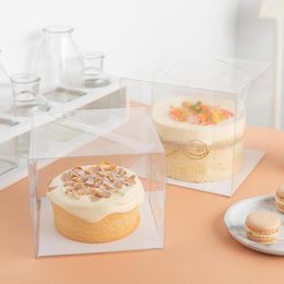 Cadeau cadeau 10pcs boîte d'emballage de gâteau transparent boîte de cuisson en plastique boîte de cuisson dessert fête de cuisson Bolsas de Papel Al Por Mayor