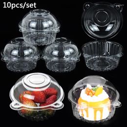 Geschenkomschakeling 10 stcs Transparante dessert cakebox wegwerp veilig voedsel plastic bakker