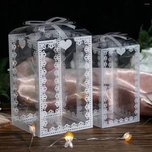 Cadeau cadeau 10pcs boîte d'emballage en PVC transparent anniversaire mariage Valentine faveur chocolat gâteau boîtes d'emballage fournitures de fête