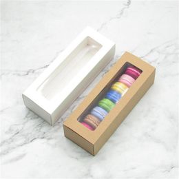 Geschenkomschakeling 10 stks Handige macaron dozen Dikke Pastry Eco-vriendelijke verpakking Rechthoekige vorm Cookie