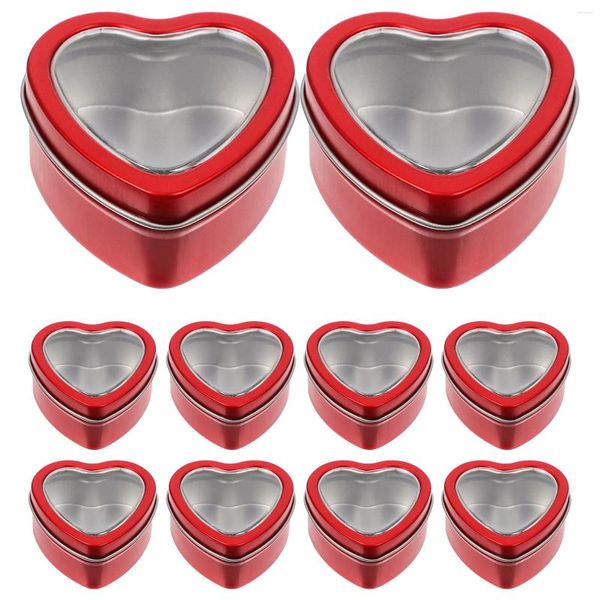 Cadeau cadeau 10pcs Saint Valentin Noir Rouge Cadeaux en forme de coeur Boîte présente des boîtes d'emballage Anniversaire Surprise Décorations de mariage