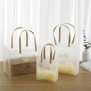 Cadeaupapier 10 stuks Valentijnsdag Frosting Stempelfolie Handtas Doorschijnende bloementas Souvenir DIY-verpakkingsdoos