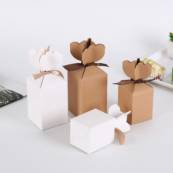 Papel de regalo 10 Uds jarrón caja de dulces paquete de papel Kraft cartón Favor y cumpleaños Navidad San Valentín fiesta boda decoración regalo